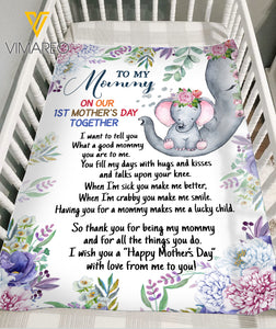 First Mothers Day Gift First Time Mom Gift Sherpa Fleece Blanket SSKEY5