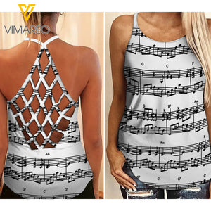 Music St Criss-Cross Open Back Camisole Tank Top QSERD