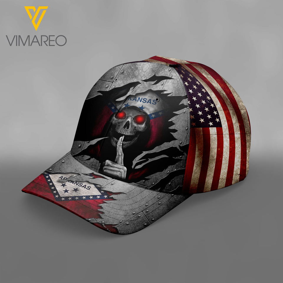 Arkansas Peaked cap 3D TL093 SKULL