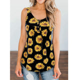 Women's Sunflower Printed T-shirt Summer