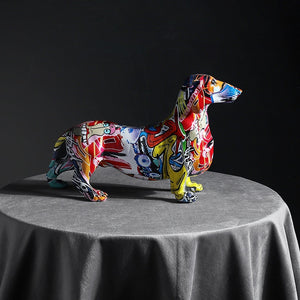 Dachshund Dog Modern Creative Painted Colorful Decoration Home