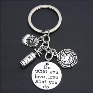 New Fire Extinguisher Flame Keychain Fire Hero Keychain Creative Fireman Gift Fashion Jewelry