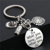 New Fire Extinguisher Flame Keychain Fire Hero Keychain Creative Fireman Gift Fashion Jewelry