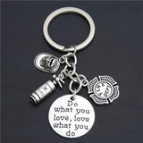 New Fire Extinguisher Flame Keychain Fire Hero Keychain Creative Fireman Gift Fashion Jewelry