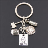 New Fire Extinguisher Flame Keychain Fire Hero Keychain Creative Fireman Gift Fashion Jewelry