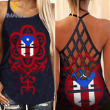 Puerto Rico Criss-Cross Open Back Camisole Tank Top Legging UCHYES1