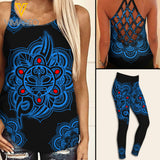 Puerto Rico Criss-Cross Open Back Camisole Tank Top Legging UCHYES3
