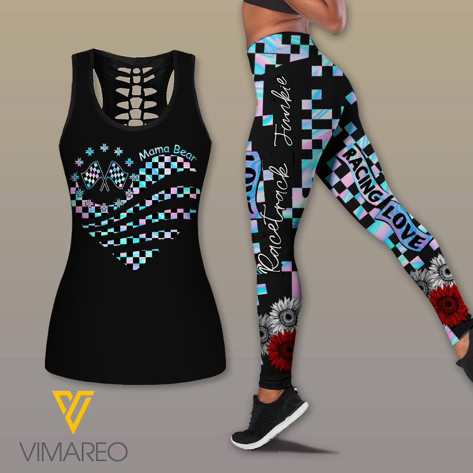 Racing Girl Criss-Cross Open Back Camisole Tank Top Legging MRGCL3