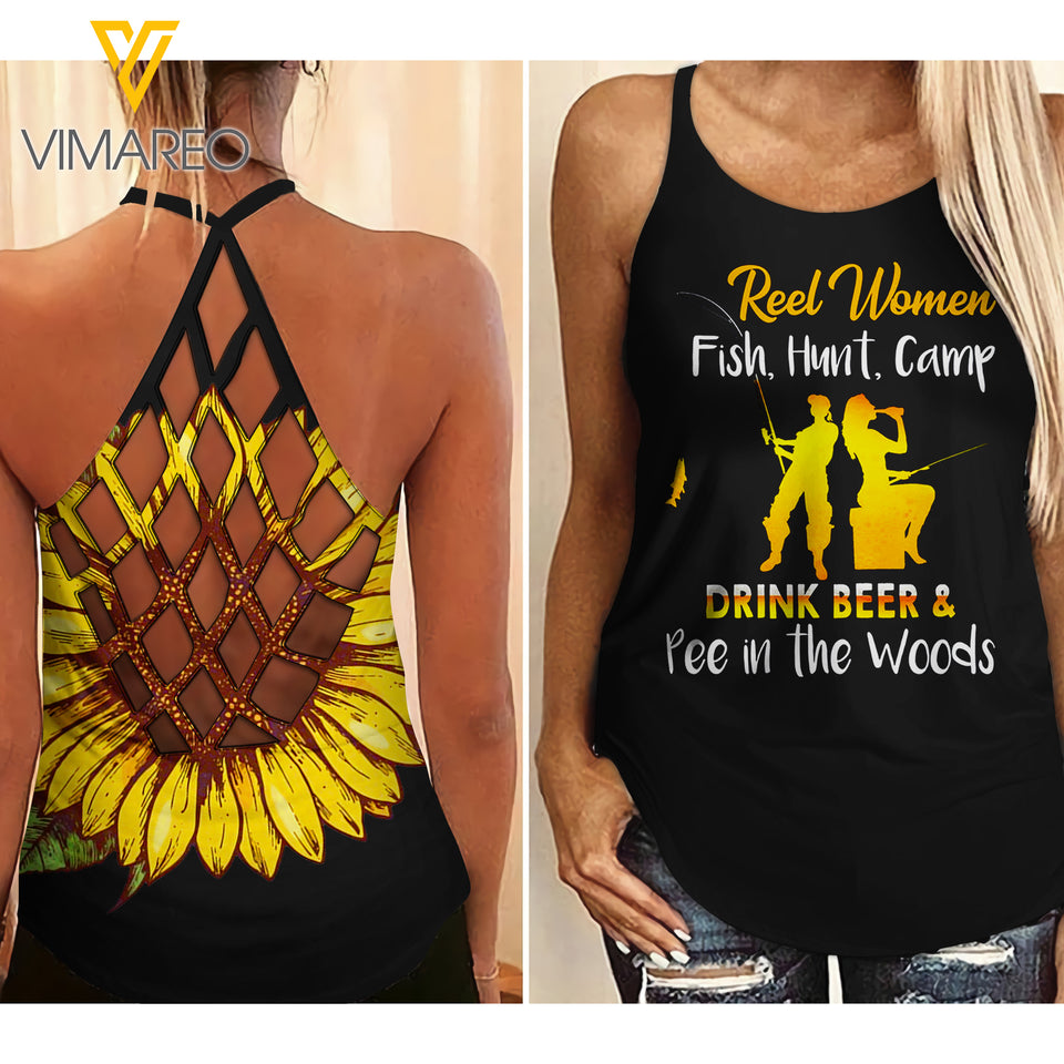 Real Woman Camp Criss-Cross Open Back Camisole Tank Top VBWGE