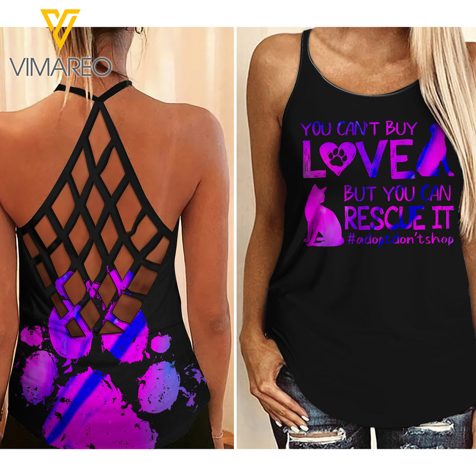 Rescue Stories Criss-Cross Open Back Camisole Tank Top TKERH