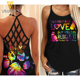 Rescue Stories Criss-Cross Open Back Camisole Tank Top TKERH