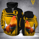 Rooster Yellow Black Hoodie HSEGH