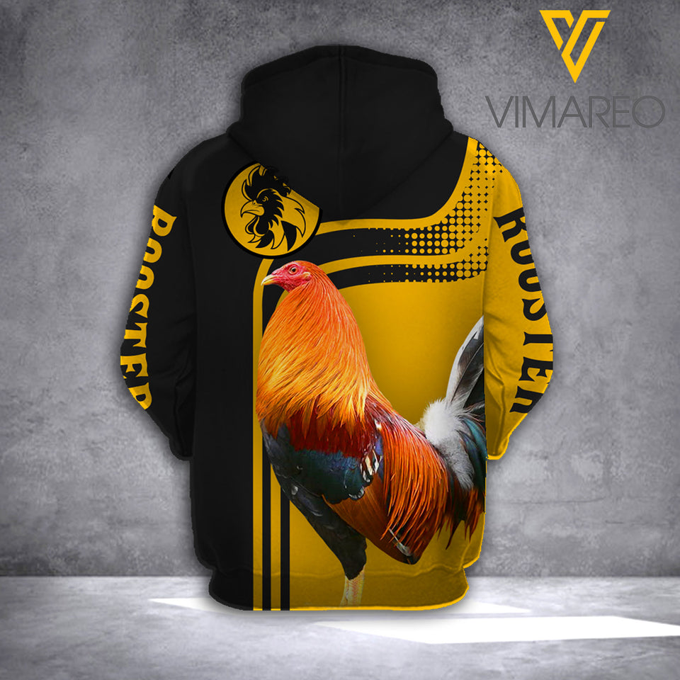 Rooster Yellow Black Hoodie HSEGH