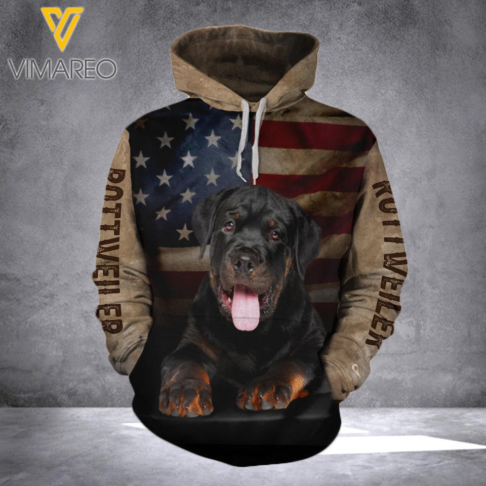 Rottweiler Dog Lay by Hoodie DNBER