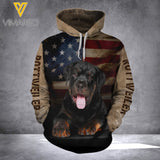 Rottweiler Dog Lay by Hoodie DNBER