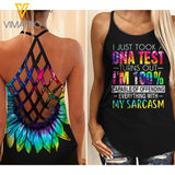 Sarcasm Criss-Cross Open Back Camisole Tank Top TOEUW