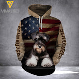 Schnauzer Dog Lay by Hoodie DNBER