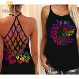 September Girl Criss-Cross Open Back Camisole Tank Top Legging MIXTDS