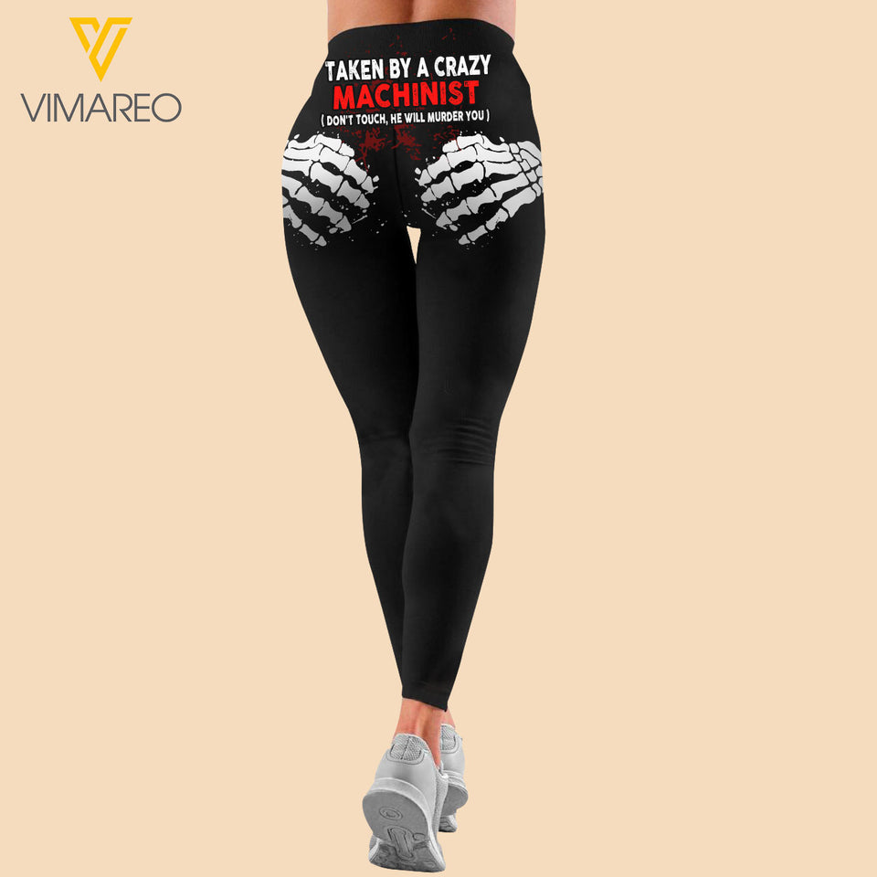 Taken by a crazy machinist Criss-Cross Open Back Camisole Tank Top Legging