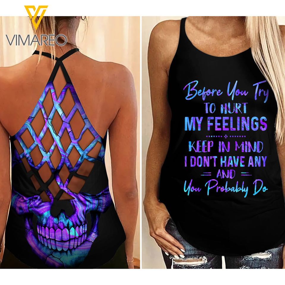 Girl Criss-Cross Open Back Camisole Tank Top GHMFL