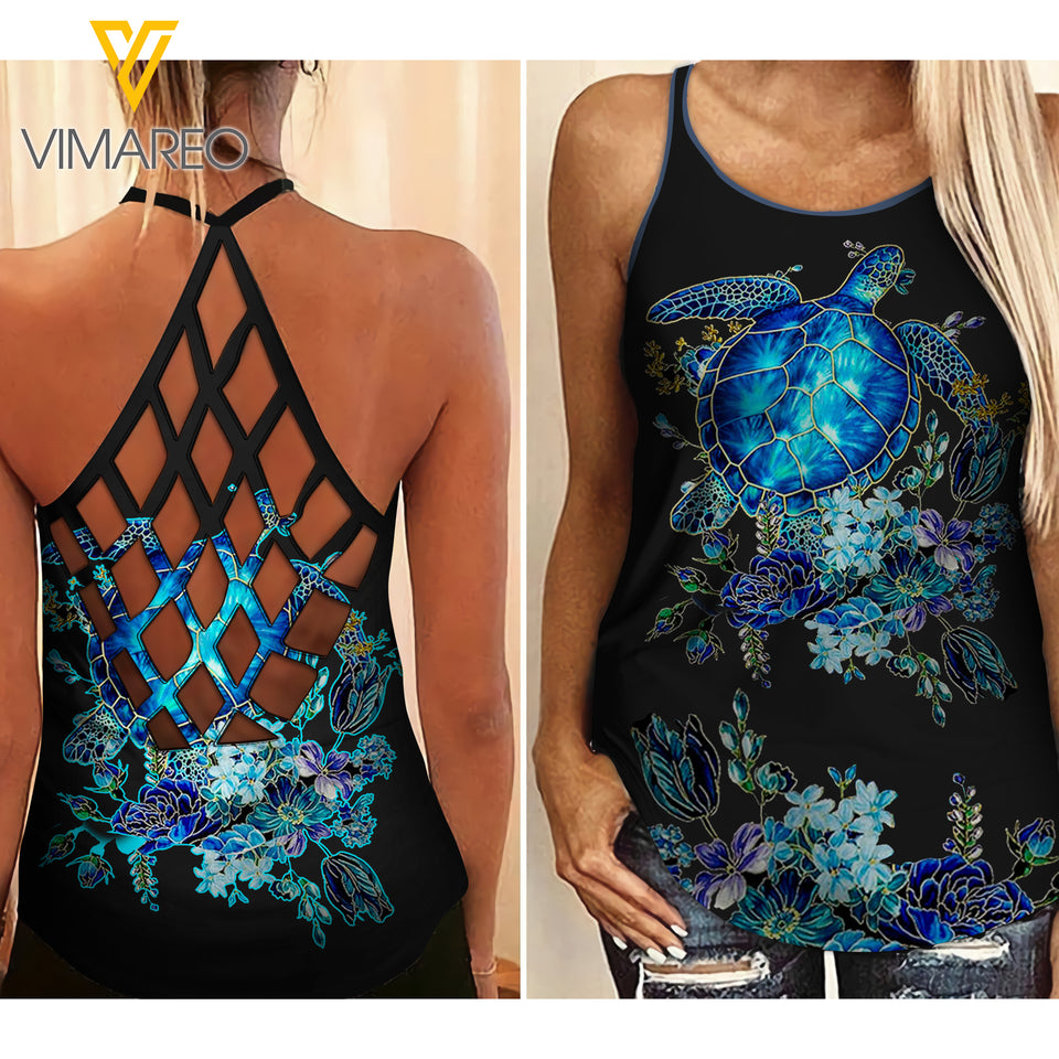 Turtle Criss-Cross Open Back Camisole Tank Top MRRD 2