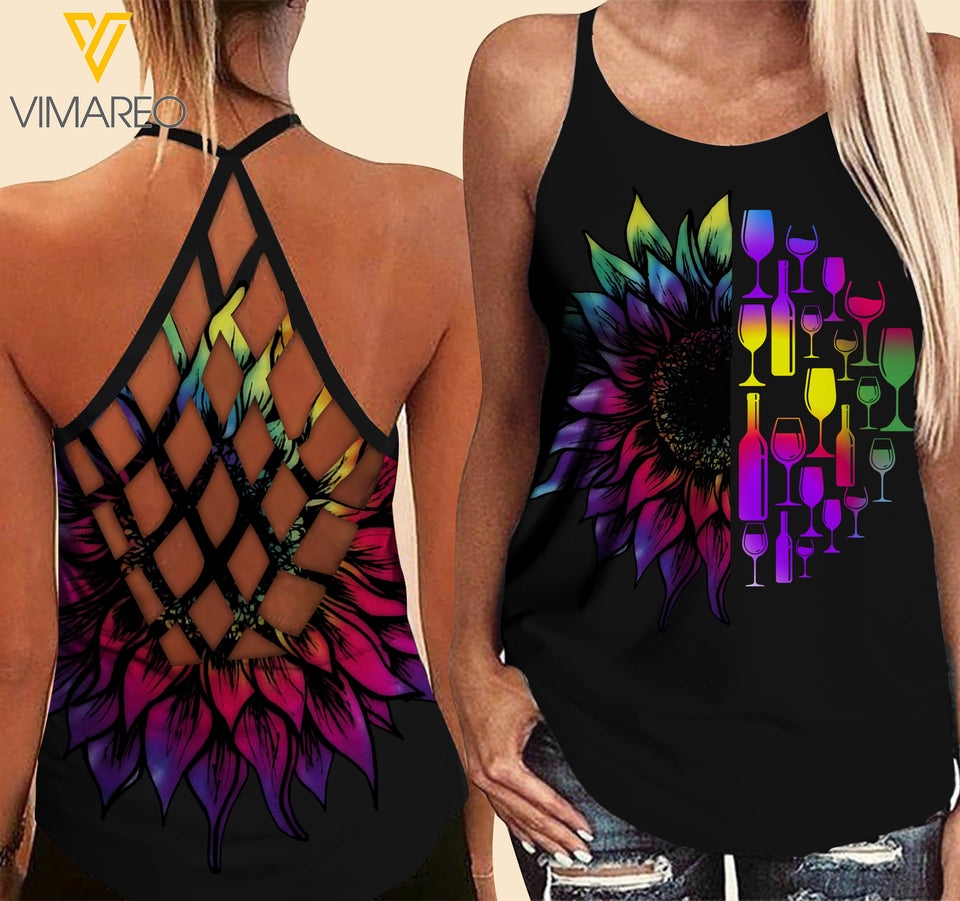 Drink Girl Criss-Cross Open Back Camisole Tank Top UYSGE3
