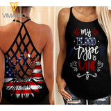 Wine Criss-Cross Open Back Camisole Tank Top KTYET