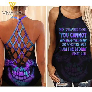 May Girl Criss-Cross Open Back Camisole Tank Top WSTTSK